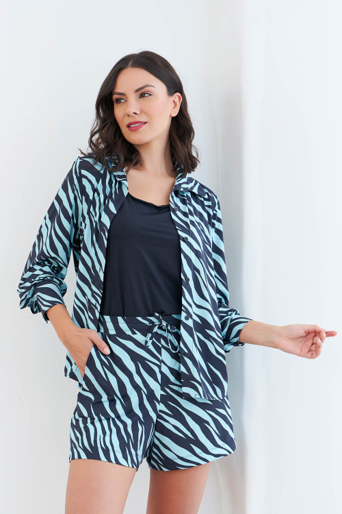 CAMISA NOA ESTAMP ZEBRA_BLUE