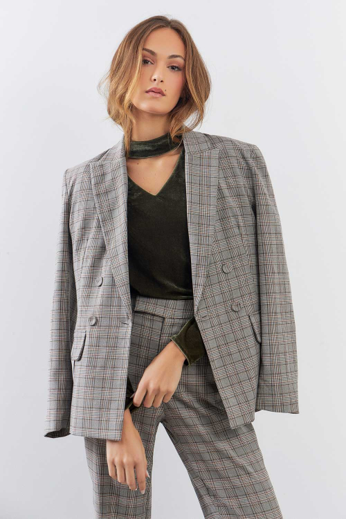 BLAZER KALE XADREZ_BEGE