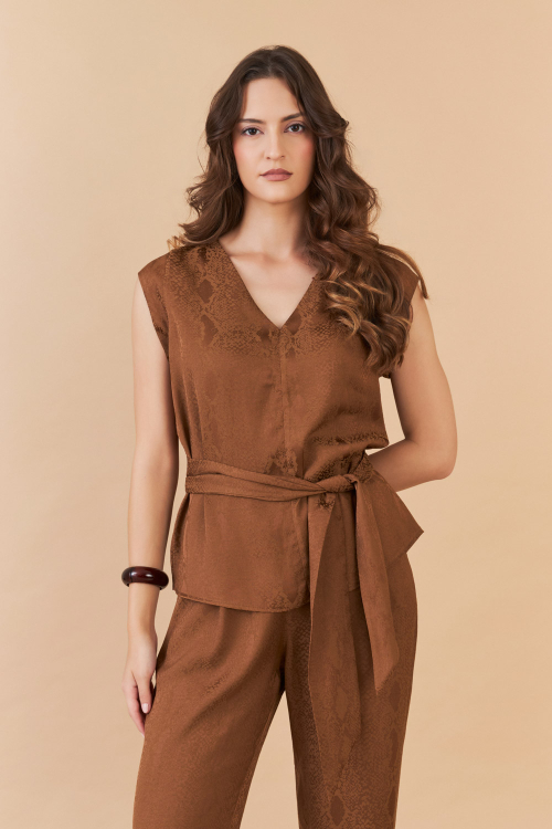 BLUSA LETICIA SNAKE_CARAMELO