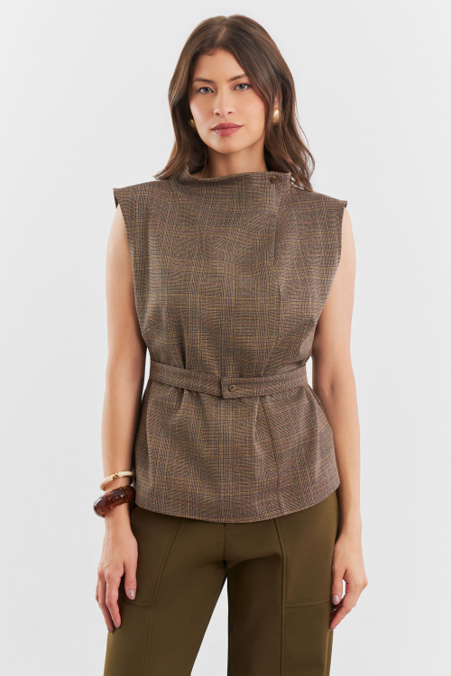 BLUSA ROSALY XADREZ_CARAMELO
