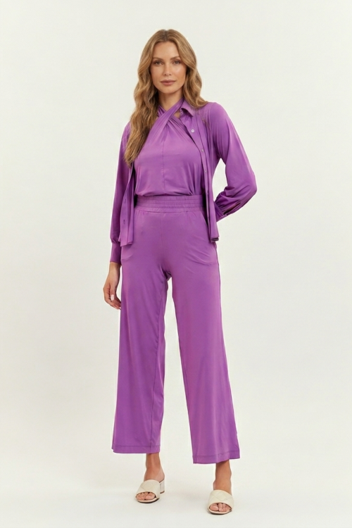 CALÇA CROPPED MARCELA GRAPE